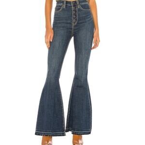 Free People Irreplaceable Flare Leg High Rise Crop Frayed Jeans Women’s Size 30